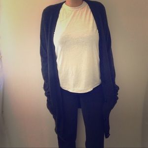 Equipment long knit grey sweater size Large